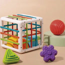 Cubo Sensorial Entrelaçado Colorido Didático